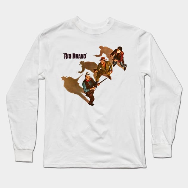 Rio Bravo Movie Poster Long Sleeve T-Shirt by MovieFunTime